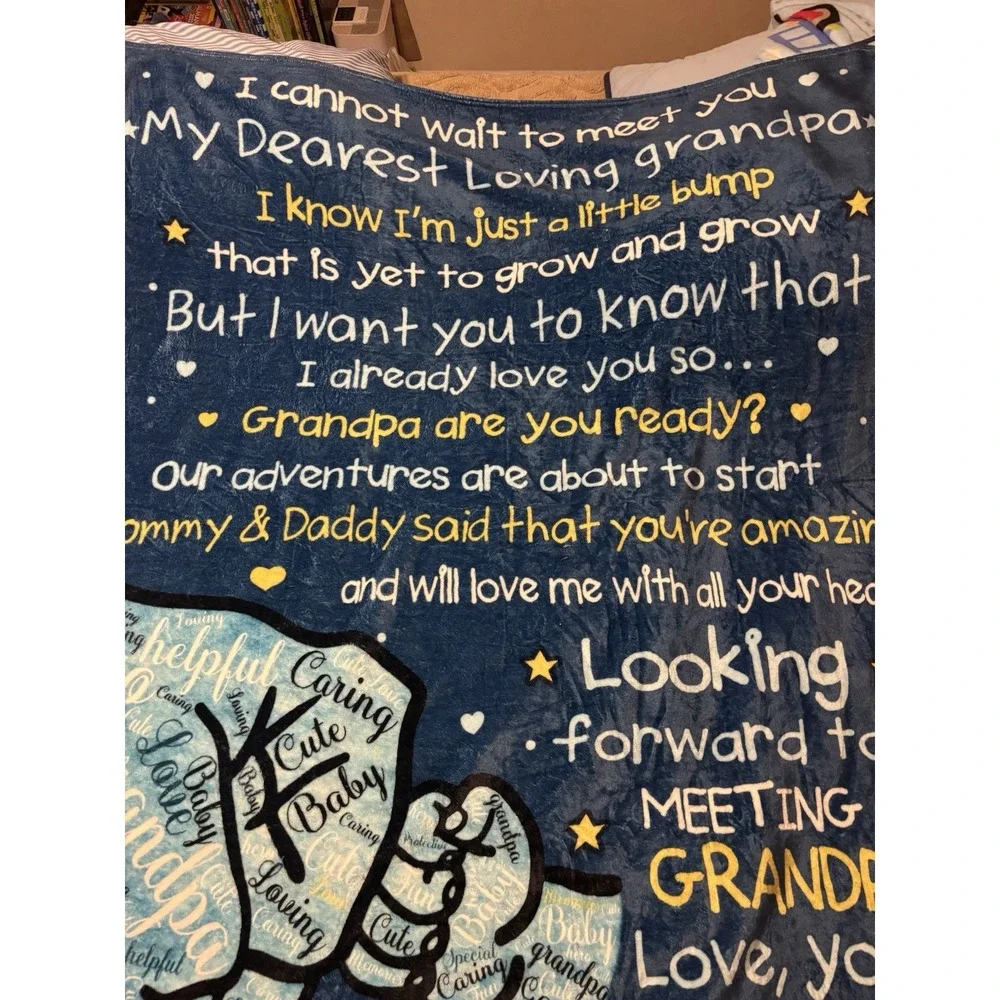 To My Grandpa Gift Blanket Throw New Grandpa From Baby‎ 50x60in